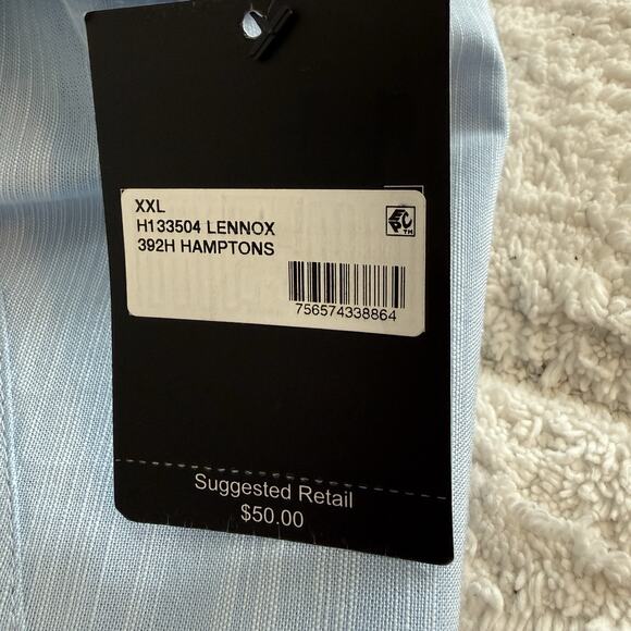 NWT Union Mens Blue XXL Short Sleeve Button Down Shirt Leisure Casual Office - Picture 4 of 14